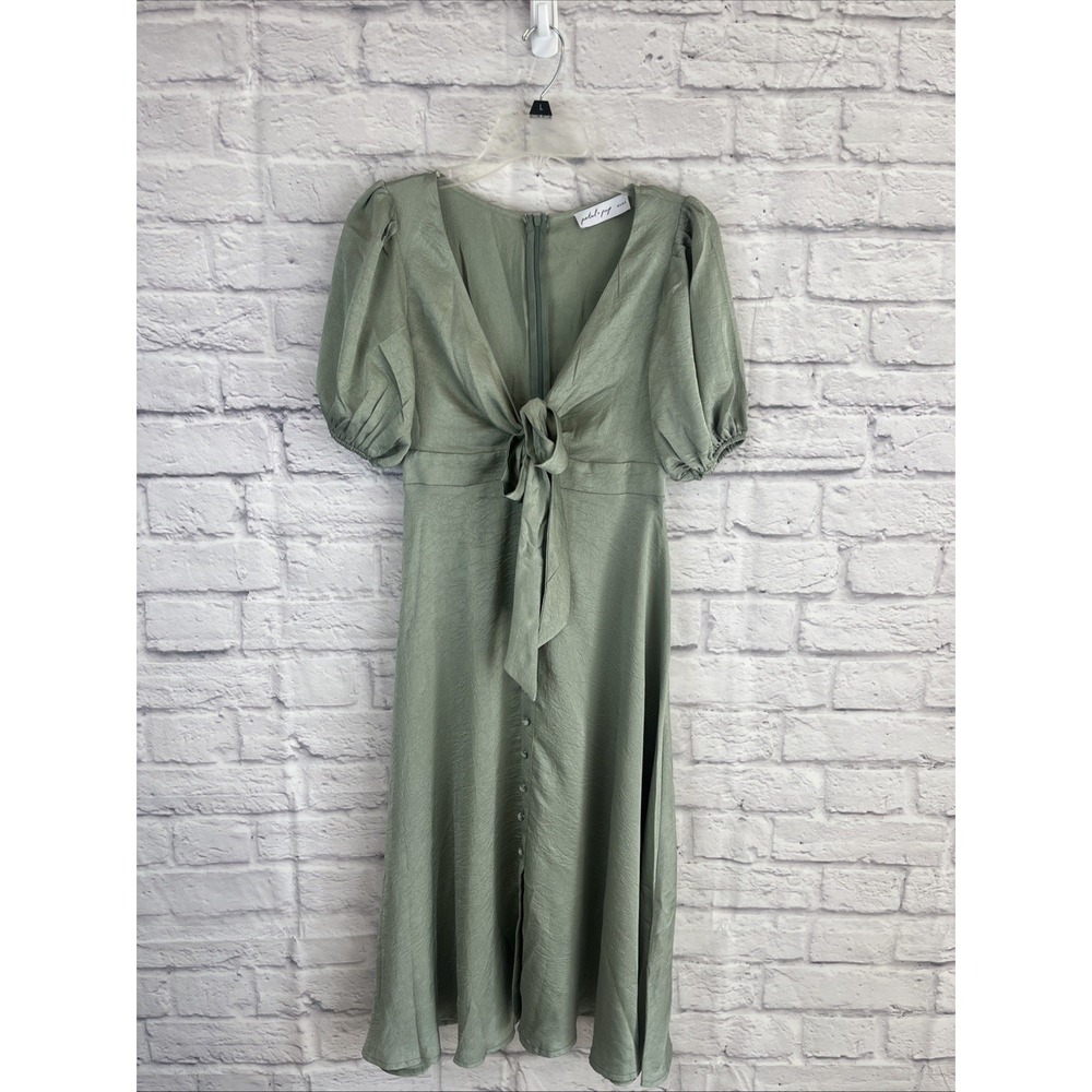 Petal & Pup Cottagecore Fairy Sage Green Puff Sleeve Midi Dress Size 4* Read